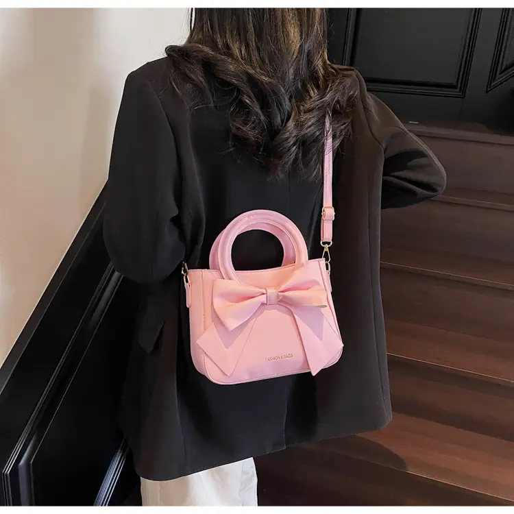 Light Blue Bow Tote Bag for Women Large Capacity Shoulder Bag — feature 31