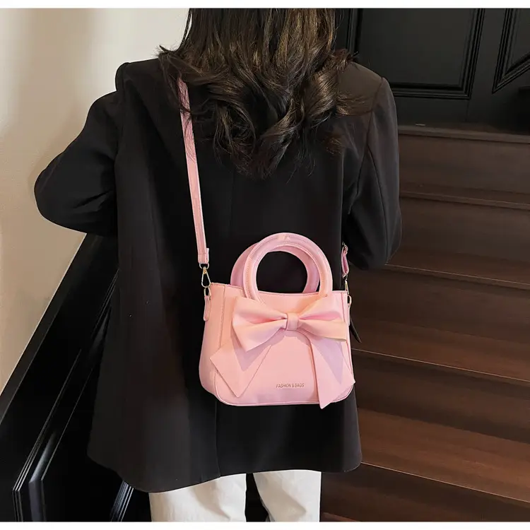 Light Blue Bow Tote Bag for Women Large Capacity Shoulder Bag — feature 32