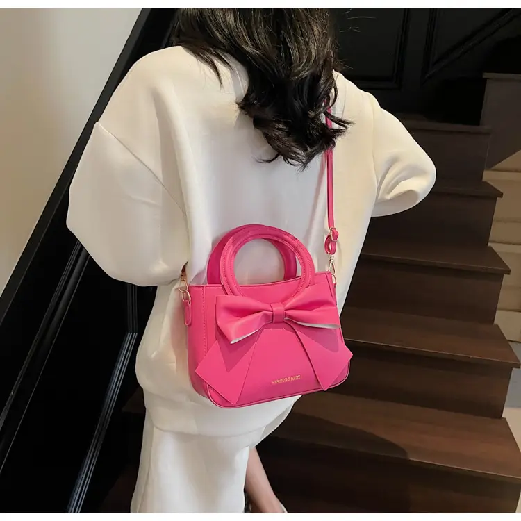 Light Blue Bow Tote Bag for Women Large Capacity Shoulder Bag — feature 40