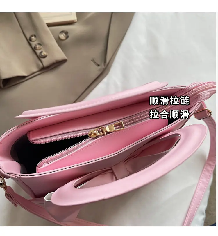 Light Blue Bow Tote Bag for Women Large Capacity Shoulder Bag — feature 6