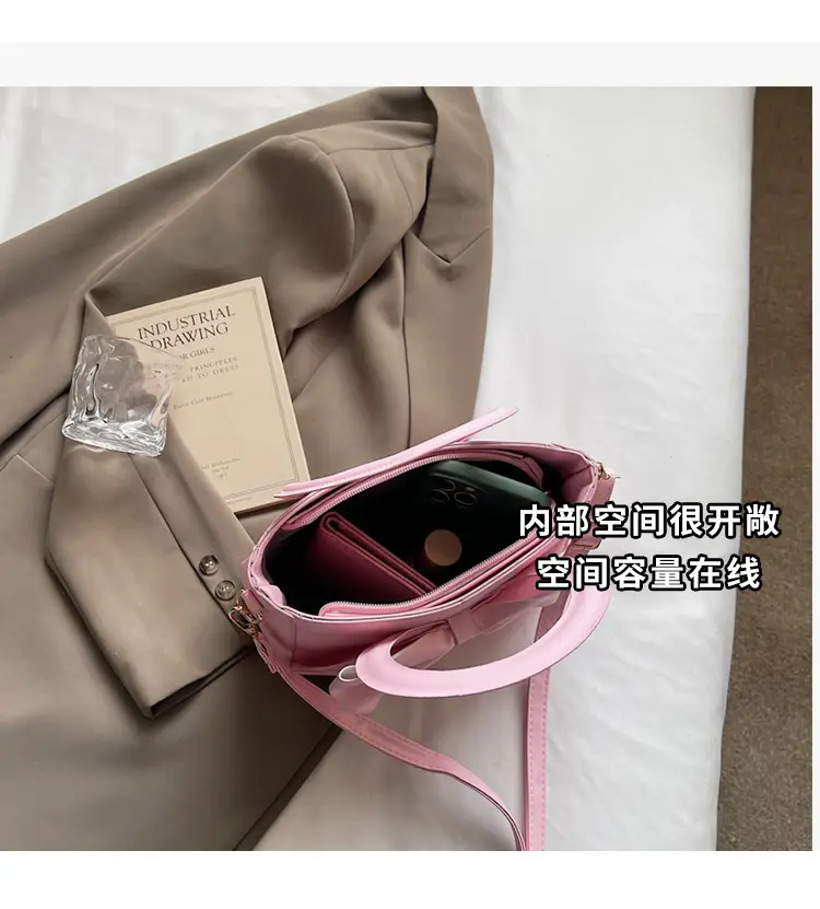Light Blue Bow Tote Bag for Women Large Capacity Shoulder Bag — feature 8