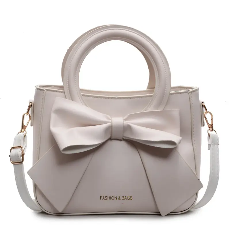 Light Blue Bow Tote Bag for Women Large Capacity Shoulder Bag - Image 2