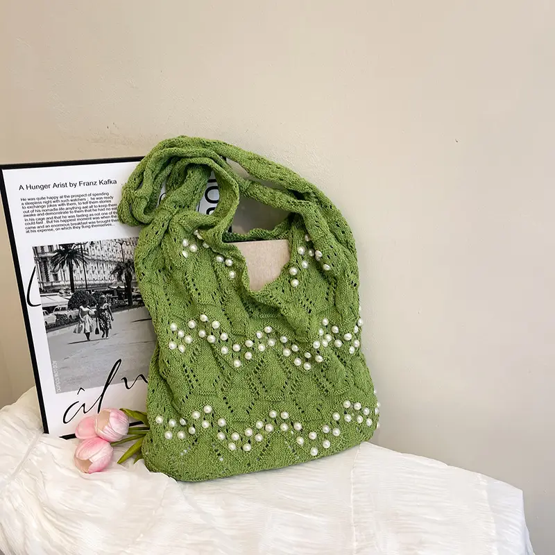Women's Hollow Pearl Tote Bags 2025 Summer Large Capacity - Image 5