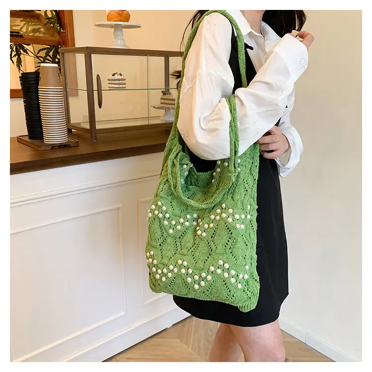 Women's Hollow Pearl Tote Bags 2025 Summer Large Capacity — feature 13