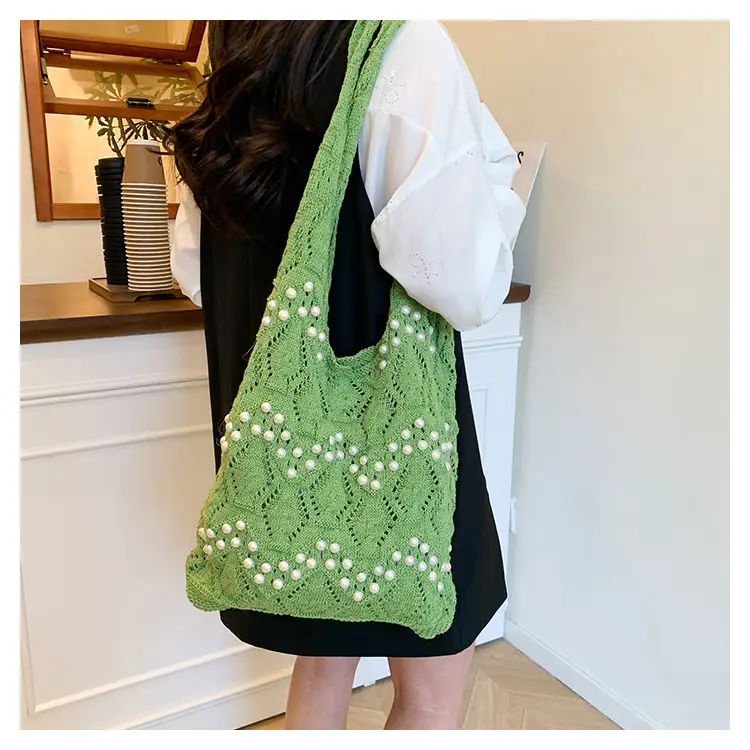 Women's Hollow Pearl Tote Bags 2025 Summer Large Capacity — feature 14