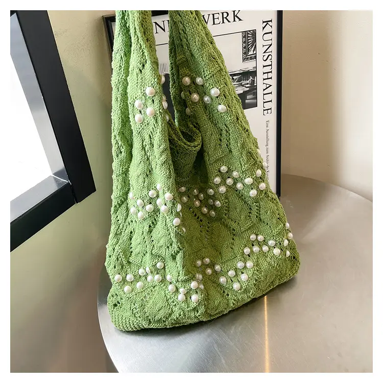 Women's Hollow Pearl Tote Bags 2025 Summer Large Capacity — feature 21