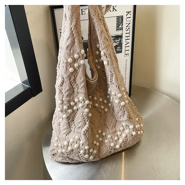 Women's Hollow Pearl Tote Bags 2025 Summer Large Capacity — feature 22