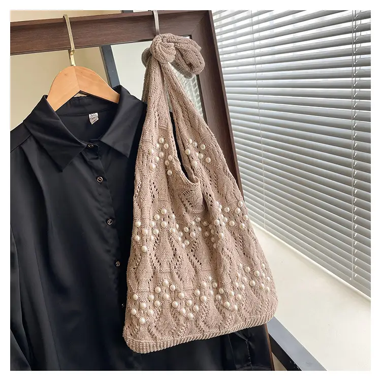 Women's Hollow Pearl Tote Bags 2025 Summer Large Capacity — feature 26