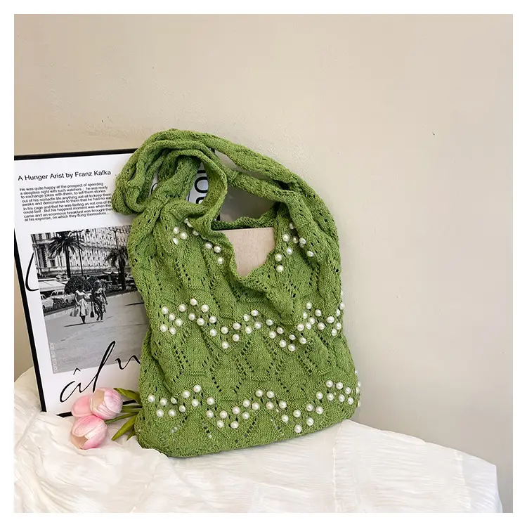 Women's Hollow Pearl Tote Bags 2025 Summer Large Capacity — feature 31