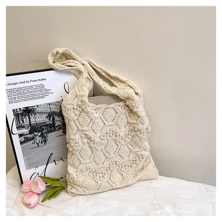 Women's Hollow Pearl Tote Bags 2025 Summer Large Capacity — feature 32