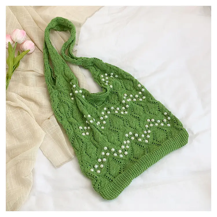 Women's Hollow Pearl Tote Bags 2025 Summer Large Capacity — feature 41