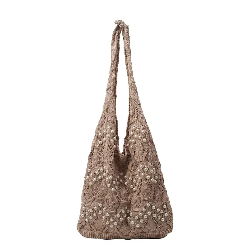 Women's Hollow Pearl Tote Bags 2025 Summer Large Capacity - Image 2
