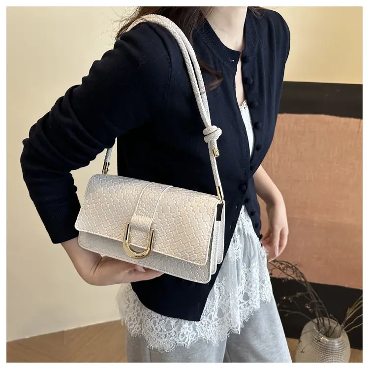 White Textured Shoulder Crossbody Bag for Women 2025 — feature 7