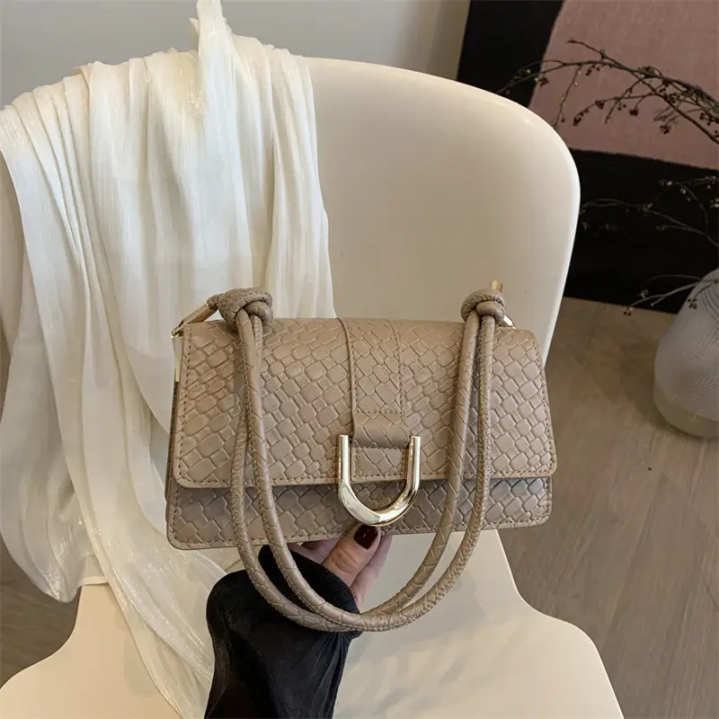 White Textured Shoulder Crossbody Bag for Women 2025 - Image 5