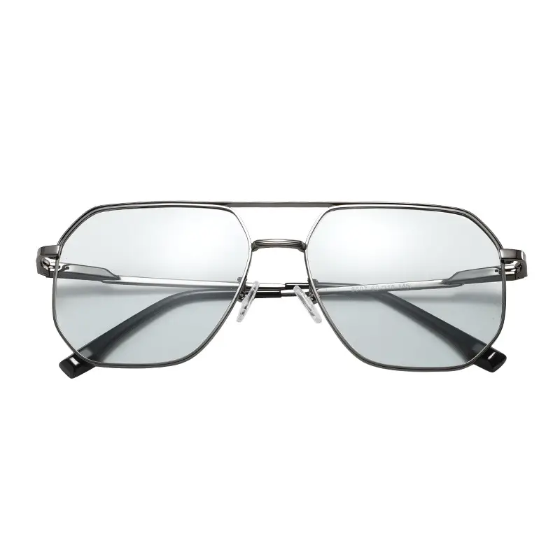 Men Color-Changing Metal Sunglasses Pilot Double Beam - Image 14