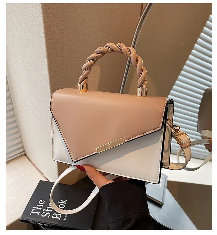 Patchwork Women Shoulder Crossbody Bag Beige White 2025 — feature 1