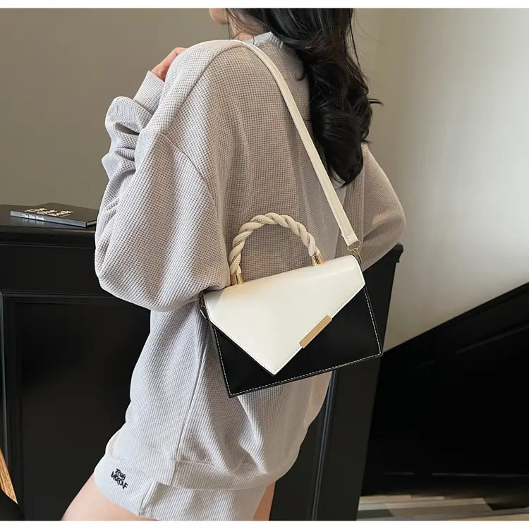 Patchwork Women Shoulder Crossbody Bag Beige White 2025 — feature 13