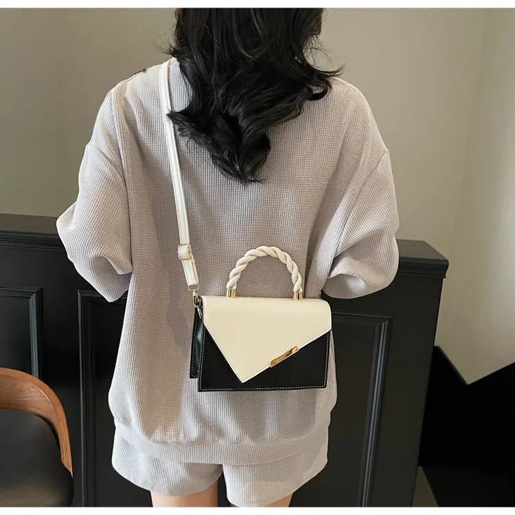 Patchwork Women Shoulder Crossbody Bag Beige White 2025 — feature 14