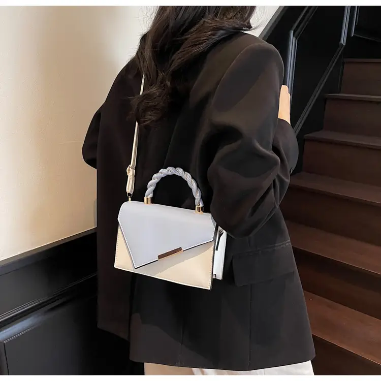 Patchwork Women Shoulder Crossbody Bag Beige White 2025 — feature 8