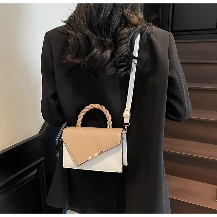 Patchwork Women Shoulder Crossbody Bag Beige White 2025 — feature 9