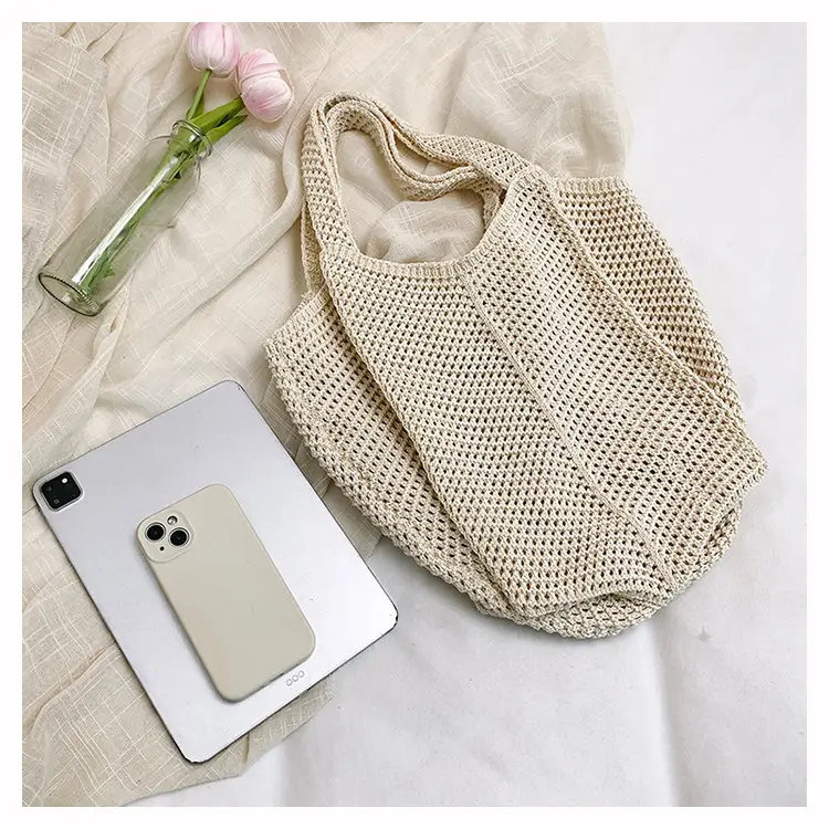 Women Knitted Hollow Shoulder Bag Large Capacity Casual Tote — feature 36