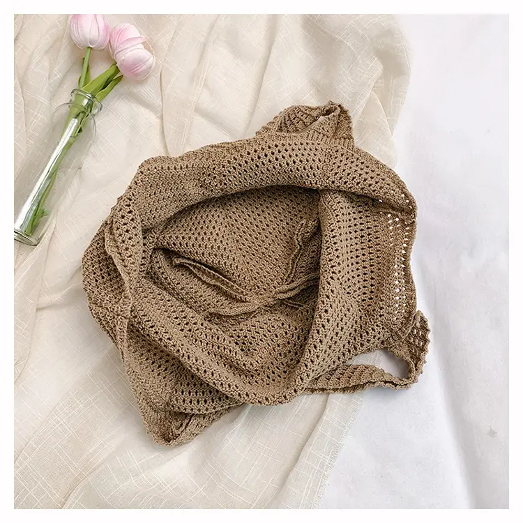Women Knitted Hollow Shoulder Bag Large Capacity Casual Tote — feature 44