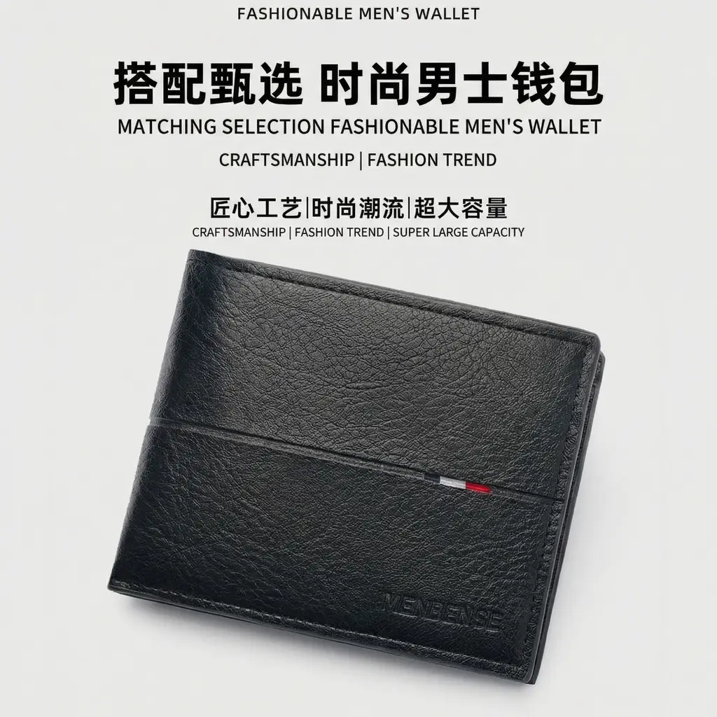 Men's Black Leather Belt Wallet with Tommy Hilfiger Logo — feature 9