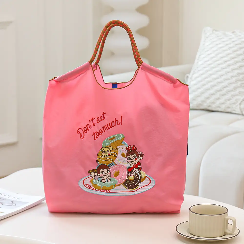 2025 Japanese Cartoon Embroidery Shoulder Bag Black Large Capacity - Image 2