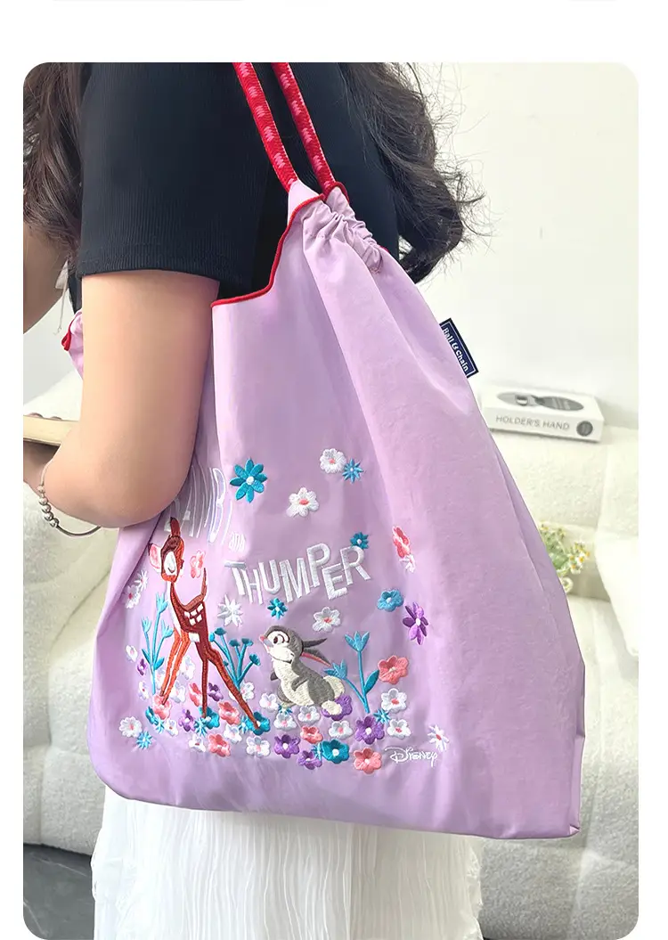Purple Japanese Embroidered Tote Bag for Summer — feature 12