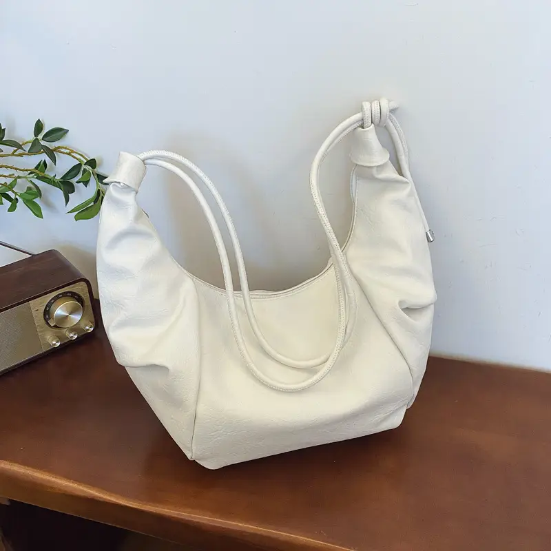 Women Vintage Brown PU Shoulder Bag - Image 5
