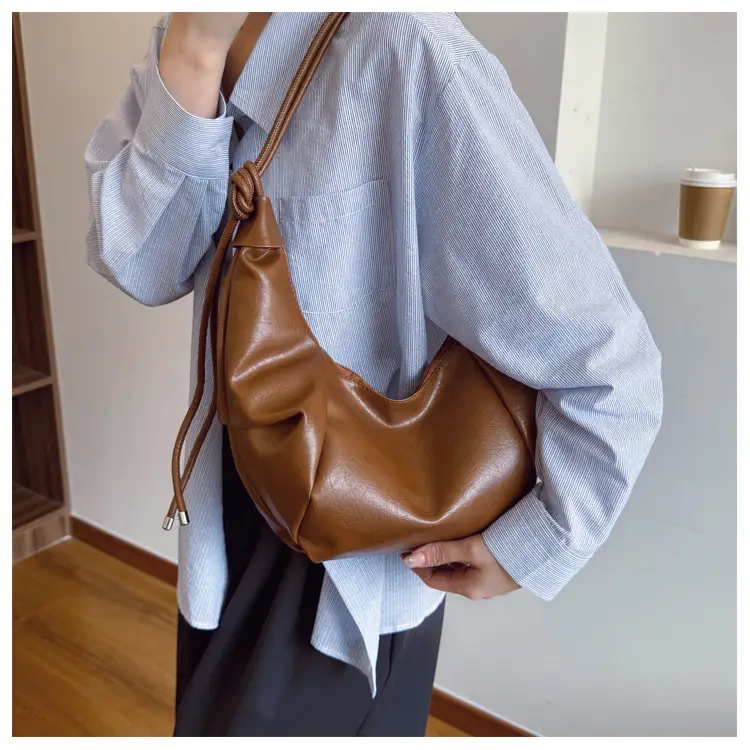 Women Vintage Brown PU Shoulder Bag — feature 13