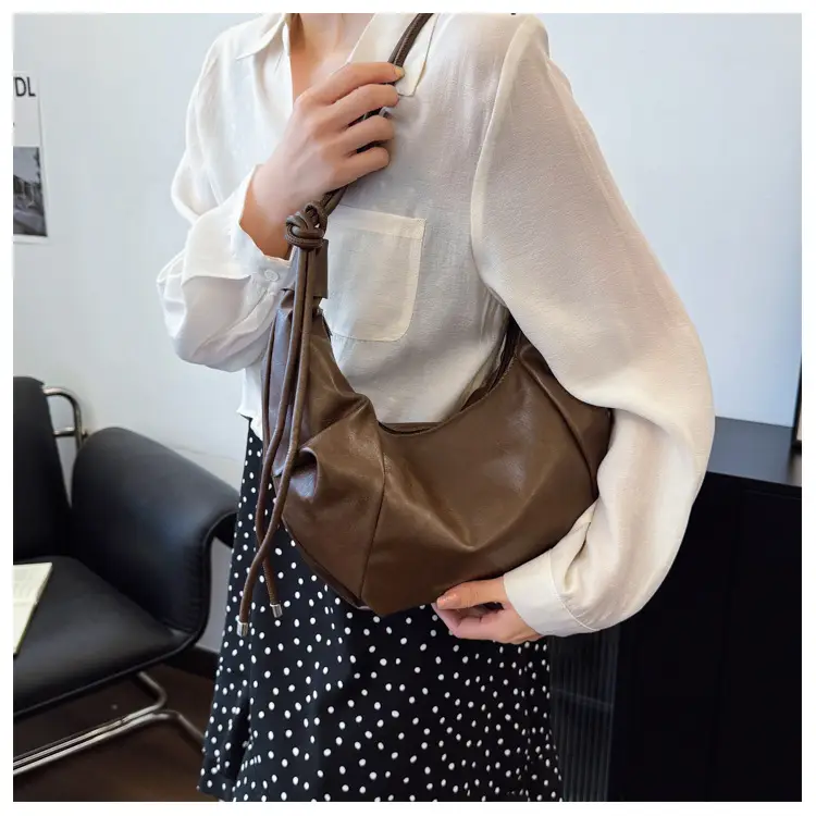 Women Vintage Brown PU Shoulder Bag — feature 14