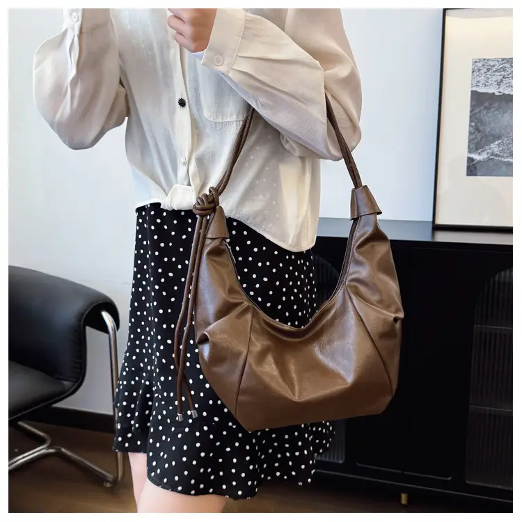 Women Vintage Brown PU Shoulder Bag — feature 16