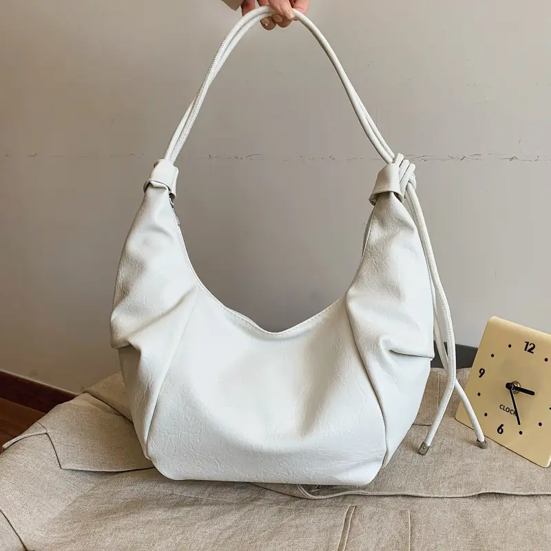 Women Vintage Brown PU Shoulder Bag - Image 2