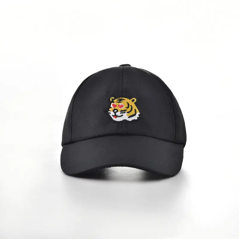 Tiger Embroidered Windproof Cap for Boys Girls Black — feature 2
