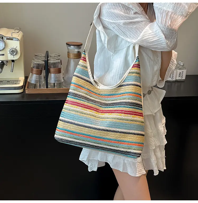 Rainbow Straw Shoulder Bag for Women 2025 — feature 14