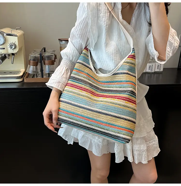 Rainbow Straw Shoulder Bag for Women 2025 — feature 15