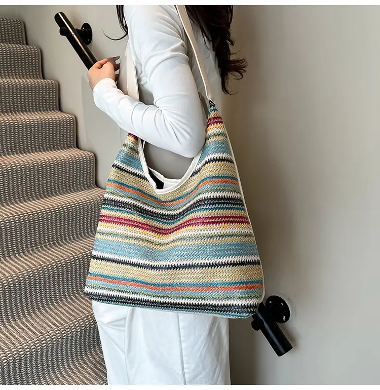 Rainbow Straw Shoulder Bag for Women 2025 — feature 16