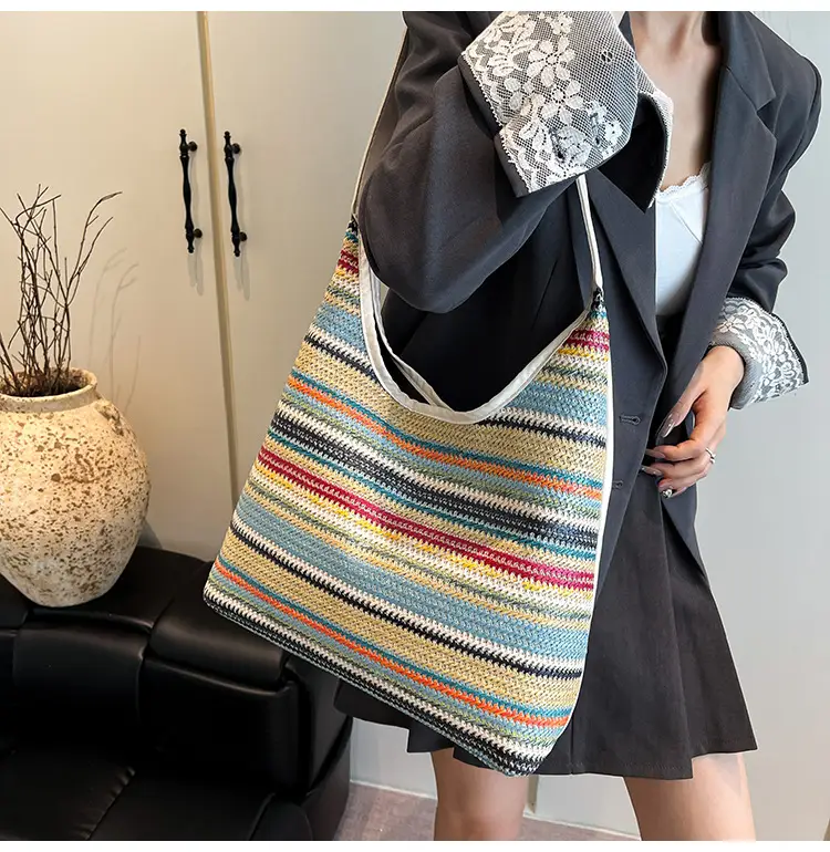 Rainbow Straw Shoulder Bag for Women 2025 — feature 8