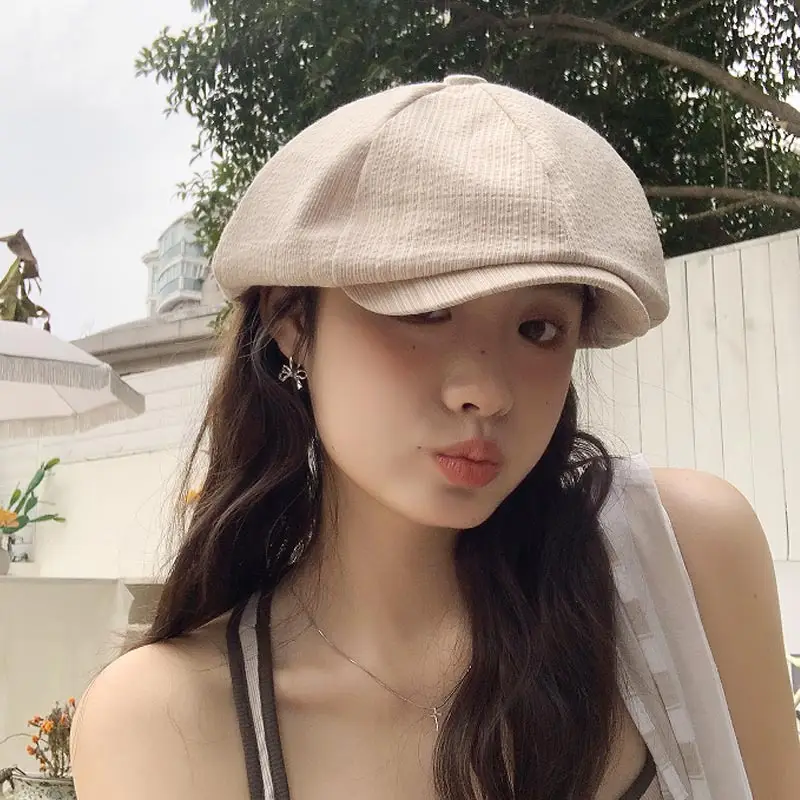 Women's Striped Duck Cap with Big Head Circumference - Image 5