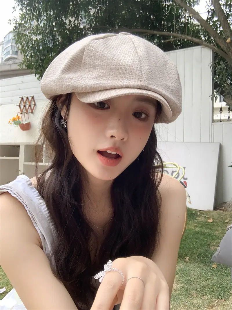 Women's Striped Duck Cap with Big Head Circumference — feature 6