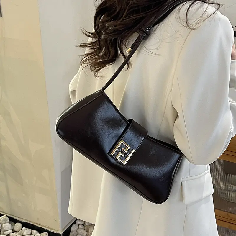 White F-Hook Shoulder Bag for Women 2025