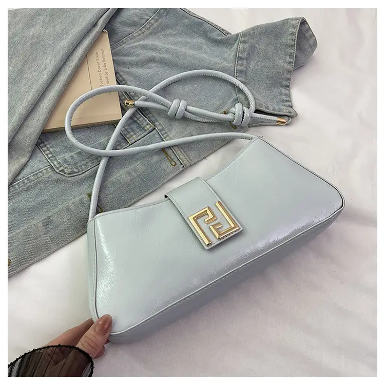White F-Hook Shoulder Bag for Women 2025