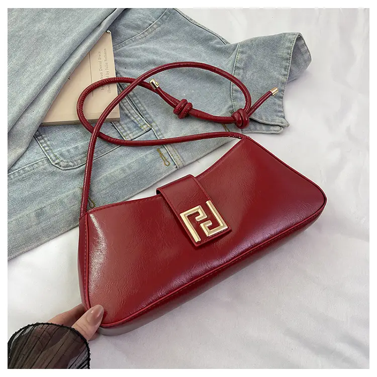 White F-Hook Shoulder Bag for Women 2025