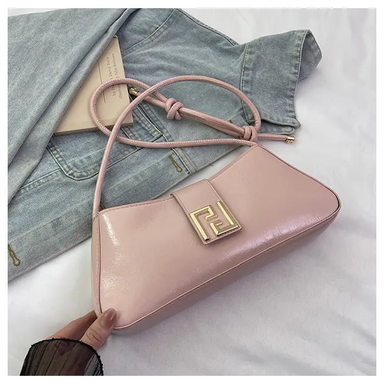 White F-Hook Shoulder Bag for Women 2025
