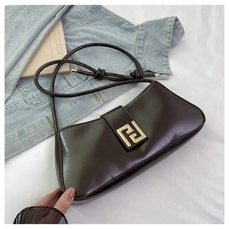White F-Hook Shoulder Bag for Women 2025