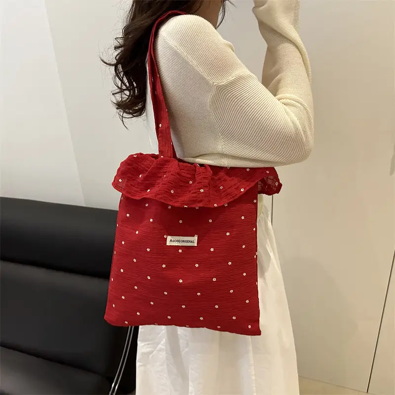Fairy Ruffled Mesh Shoulder Bag Women White - Image 5