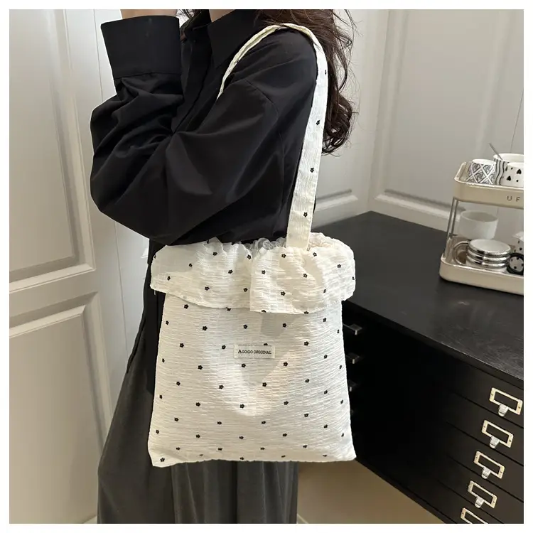 Fairy Ruffled Mesh Shoulder Bag Women White — feature 10