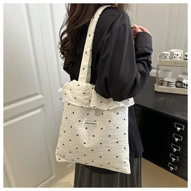 Fairy Ruffled Mesh Shoulder Bag Women White — feature 12