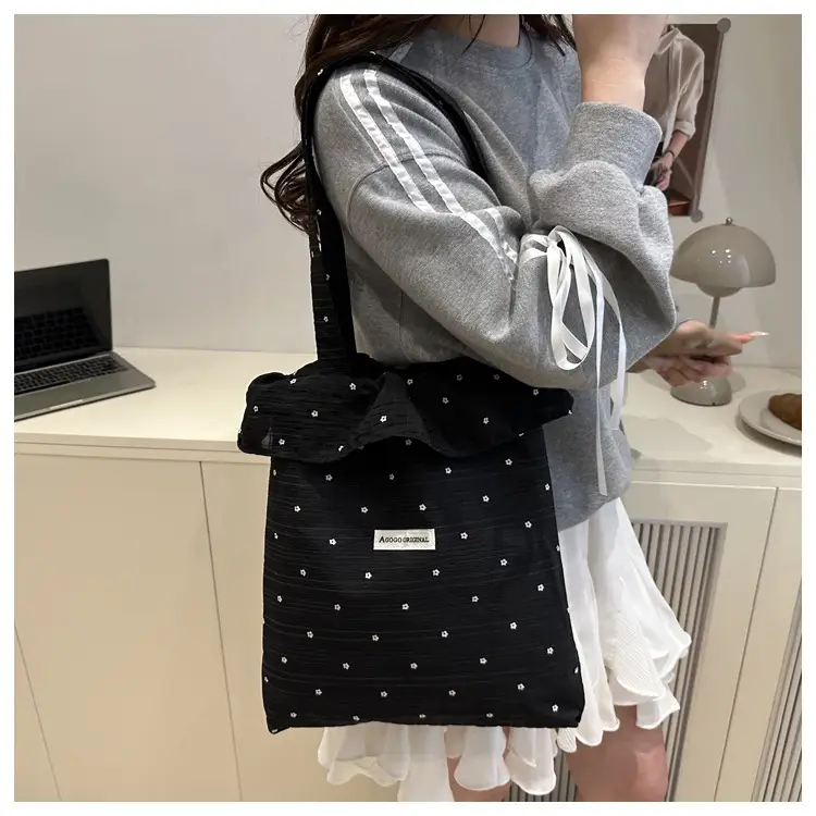 Fairy Ruffled Mesh Shoulder Bag Women White — feature 19